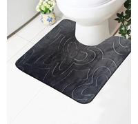 Trendy Realm Non Slip Bath Mats for Inside Bath Super Soft Memory Foam Mat for Bath Door Mats Anti Mould Water Absorbent Toilet Pedestal Bathroom Floor Mats 50 x 40 cm, Charcoal
