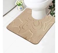 Trendy Realm Non Slip Bath Mats for Inside Bath Super Soft Memory Foam Mat for Bath Door Mats Anti Mould Water Absorbent Toilet Pedestal Bathroom Floor Mats 50 x 40 cm, Beige