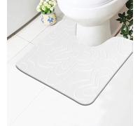 Trendy Realm Non Slip Bath Mats for Inside Bath Super Soft Memory Foam Mat for Bath Door Mats Anti Mould Water Absorbent Toilet Pedestal Bathroom Floor Mats 50 x 40 cm, White