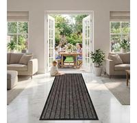 Trendy Realm Rubber Runner Rug - Outdoor & Indoor Heavy Duty Washable Non-Slip Runner Rug for Kitchen Garden, Inside & Outside Floor Mats, Waterproof and Dirt Trapper Entrance Rug (80x150 cm, Grey)