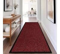 Trendy Realm Sunny Indoor & Outdoor Runner Rug - Machine Washable Non-Slip Rubber Backed Entrance Mat, Long Waterproof Mats for Hallway, Front Entrance, Kitchen, Patio or Garden - (Red, 90x150 cm)