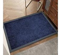 Trendy Realm Washable Rubber Doormat - Outdoor & Indoor Heavy Duty Non-Slip Doormat for Kitchen Garden, Inside & Outside Floor Mats, Waterproof and Dirt Trapper Entrance Doormats (Navy, 40x60 cm)