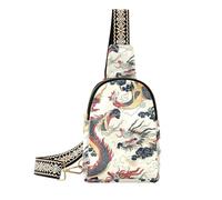 trendy Retro Dragon Chinese body sling bag cute brown leather fanny pack for day pack