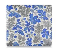 Trendy Retro Floral Grey Blue Buttercup Sweet Potato Pattern Leather Car Registration & Insurance Card Holder Truck Accessories for ID, Driver's License, Key Contact Information Cards