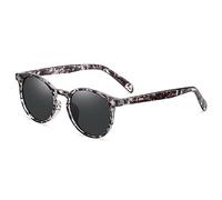 Trendy Retro Polarized Too Round Frame Sunglasses for Men and For Women Outdoor Sun Shading Beach Driving Sunglasses (Color : D, Size : Medium)