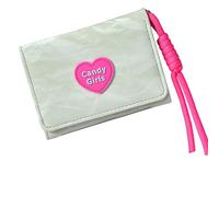 Trendy Retro Short Wallet with Vibrant Candy Color and Heart Shape Pattern Coin Purses Multi Functional Compartments Multi Functional PU Wallet, Light Green, Mass Beauty