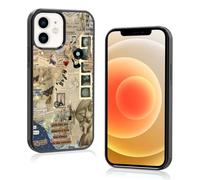 Trendy Romantic Sheet Music Aesthetic Phone Case Compatible with iPhone - Shockproof Protective Guitar Flowers Collage Print Case, Vintage Butterfly Floral Phone Case for Women Men (iPhone 16 Pro)