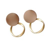 Trendy Round Khaki Dangle Earrings with Sturdy Alloy Construction Geometric Jewelry for Versatile Styling Geometric Jewelry