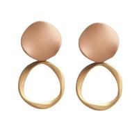 Trendy Round Khaki Dangle Khaki Geometric Earrings Fashionable Geometric Jewelry