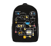 Trendy Rucksack Beer Brewing Schematic Brewer Brewery Backpack Colorful School Bags for Work, Hiking, Travel, 42X32X14Cm