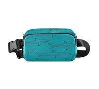 Trendy Running Belt Bag Waist Pack for businesswomen Black Shark Turquoise Wave Bum Belt Bag with Adjustable Strap Water Resistant for Travel Gym Work