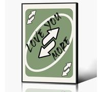 Trendy Sage Green Canvas Wall Art, Love You More Quote Aesthetic Poster, Retro Playing Card Art Print, Preppy Girly Bedroom Wall Decor, Cute Arrows Sign Picture 8x12in Framed