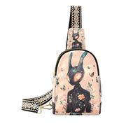 trendy Science Fiction Aliens Peach crossbody fanny pack cute crossover bags for women for hiking, Science fiction Aliens peach, One Size