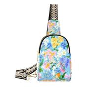 trendy Simple Spring Fresh Floral Colorful sling bags crossbody lightweight body bag for woman for hiking, simple spring fresh floral colorful