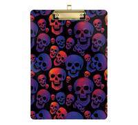 Trendy Skull Gradient Pattern A4 Art clipboard Standard Hole for 5th Grade Classroom Essentials for Teachers Size 9 x 12