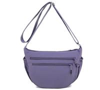 Trendy Small Crescent Bag Nylon Crossbody Bags for Women Lightweight Hobo Luna Bag Multi-Pocket Shoulder Crossbody Purses, Purple