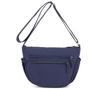 Trendy Small Crescent Bag Nylon Crossbody Bags for Women Lightweight Hobo Luna Bag Multi-Pocket Shoulder Crossbody Purses, Navy Blue