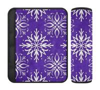 Trendy Snowflake Floral Pattern Purple 2 Pack Seatbelt Cushion Stop seat Belt Cutting into Neck for Airplane forro para cinturon de segurida