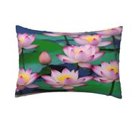 Trendy Soft Beautiful Lotus Flower Print Pillowcase 30 X 45 Cm,Throw Cushion Cover With Hidden Zipper