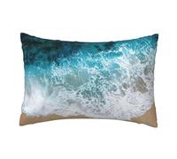 Trendy Soft Beautiful Ocean Waves Print Pillowcase 30 X 45 Cm,Throw Cushion Cover With Hidden Zipper