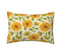 Trendy Soft Beautiful Yellow Sunflower Print Pillowcase 30 X 45 Cm,Throw Cushion Cover With Hidden Zipper