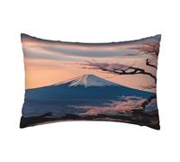 Trendy Soft Japan Fuji Landscape Print Pillowcase 30 X 45 Cm,Throw Cushion Cover With Hidden Zipper