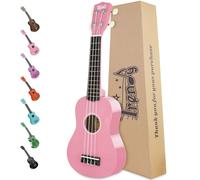 Trendy Soprano Ukulele Beginner Kit 21 Inch Hawaiian Ukulele for Kid Adult Student with Gig Bag (Pink)