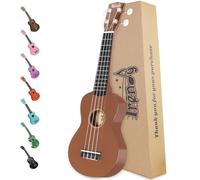 Trendy Soprano Ukulele for Beginners 21 Inch Hawaiian Ukelele for Adult Student Starter (Brown)
