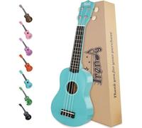 Trendy Soprano Ukulele for Beginners 21 Inch Hawaiian Ukulele for Kid Adult Student (Light Blue)