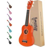 Trendy Soprano Ukulele for Beginners 21 Inch Hawaiian Ukulele for Kid Adult Student with Gig Bag (Orange)