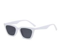 Trendy Square Frame Men's Driving Sunglasses Women's Shopping Photography Vacation Beach Polarized Sun Glasses(White)