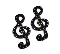 Trendy Star Stripe Note Designing Hair Clip Pack of 2pcs Comfortable Acrylic Hair Pins Headdress for Girls Lady Ornament