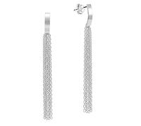 Trendy Stranded Chain Post Tassel Drop .925 Sterling Silver Long Dangle Earrings