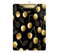 Trendy Style Cherry Gold and Black Pocket md clipboard Transparent for Nurses Home Contractor Size 9 x 12.5 Tablas para escribir Gold Hold