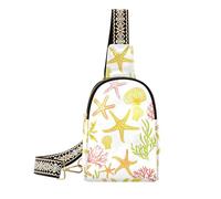 trendy Style Coral Starfish Shells Animals Soft Green Yellow fanny pack men sturdy for women crossbody purse for travel