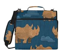 Trendy Style Wooden Rhino Blu Ray 3 Ringing 1.5 inch Binder with Extra Pockets with Shoulder Strap & Handle Laege Capacity Portfolio Binder for Middle School Clip de cremallera escolar