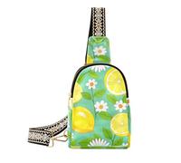 trendy Summer Lemon Daisy Flower cross body bag lightweight travel bag for men for day pack, Summer Lemon Daisy Flower, One Size