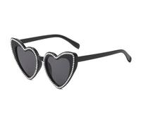 Trendy Sunglasses For Women's Heart Shaped Crystal Diamond Luxury Eyewear Female Shades