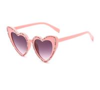 Trendy Sunglasses For Women's Heart Shaped Crystal Diamond Luxury Eyewear Female Shades