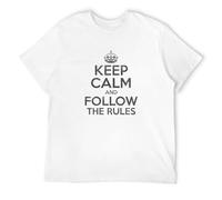 Trendy T-Shirt Keep Calm and Follow The RulesFun Ruler Law Lawyer Black S