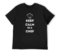 Trendy T-Shirt Keep Calm I'm A ChefCook Proud Funny Humor Tops Black M