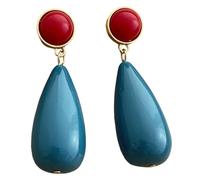 Trendy Teardrop Shape Pendant Earrings with Alloy and Resin Construction Perfect for Casual and Formal Occasions Vintage Drops Earrings