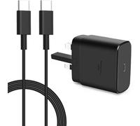 Trendy Techz 45W USB-C Super Fast Charger with 2M Cable - PPS & PD 3.0 Samsung Super Fast Charging 2.0 UK Plug for Galaxy S24/S23/S22/A Series, Z Flip/Z Fold, iPhone 15 & All USB-C Devices