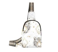 trendy Tigers White Gold crossbody fanny packs waterproof fanny pack for women for travel