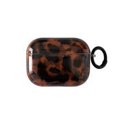 Trendy Tortoise Shell Dark Amber Ombre Leopard Print Case for AirPods Pro 3 with Keychain - Cute Cheetah Print Retro Glossy Turtle Shell Girls Women Soft Slim Protective Cover for AirPods Pro 3