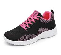 Trendy Trainers Women's Comfortable Airy Casual Shoes for Corsa Sport Women's Simple, Breathable Shoes Sola Morbi for Running Trekking Ventilated Mesh Trainers for Jogging Walking Shoes, Pink, 8.5 UK