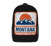 Trendy Travel Bag Montana Mountain Vintage Students Bookbag Lightweight Knapsack for Travel, Work, Camping, 42X32X14Cm