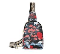 Trendy Tree Japanese Style Heart Shape Valentine's Day travel fanny pack lightweight sling bag for women for day pack, tree Japanese style heart shape Valentine's Day, One Size