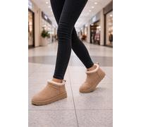 Trendy Trotters Camel Suede Women’s Low Cut Boots - Faux Fur Lined For Comfort & Warmth - 7