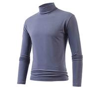Trendy Turtleneck Compression Tops for Men Mock Neck Summer Casual T Shirts Cute Gym Tees Shirts Loose 2025 Athletic Graphic Tee Shirts Going Out Long Sleeve Tshirt Workout Fitting Dark Gray